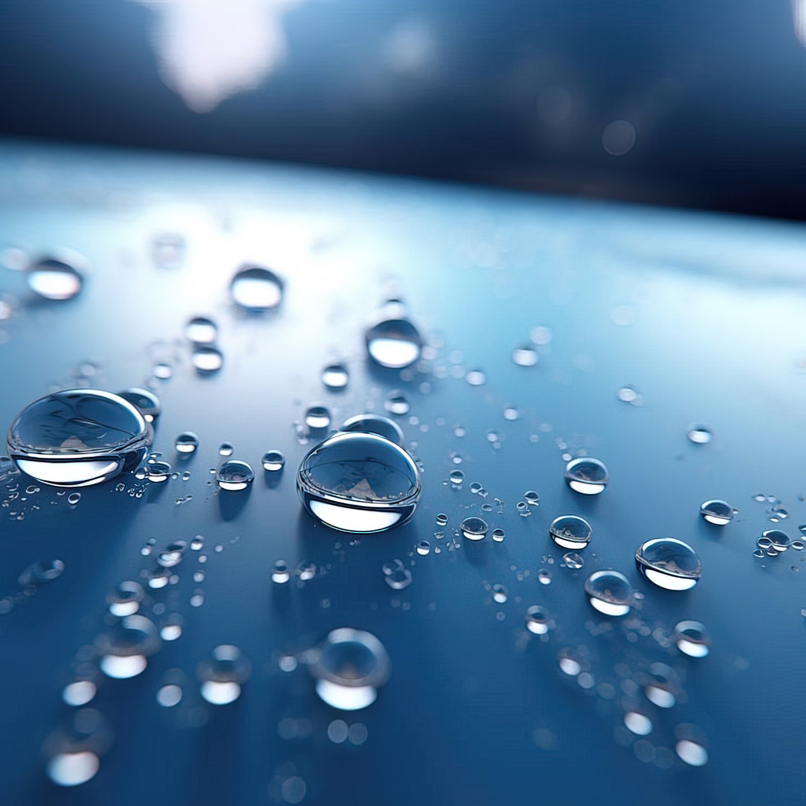 Water beading on ceramic-coated paintwork